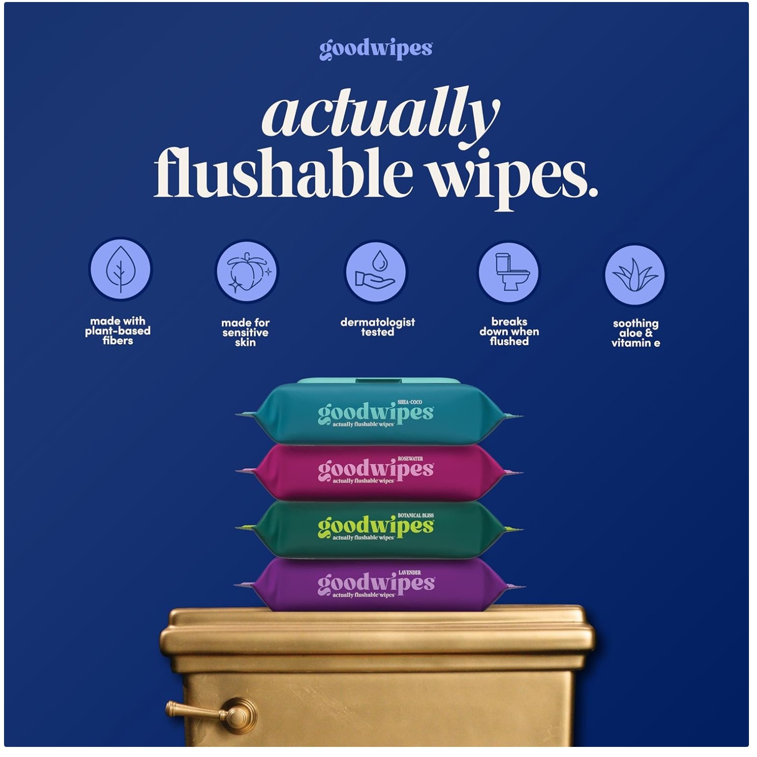 Gentle Vitamin E Toilet Wipes, 418 Ct 8 Packs