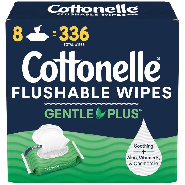 GentlePlus Flushable Wet Personal Wipes – 8pk/42ct
