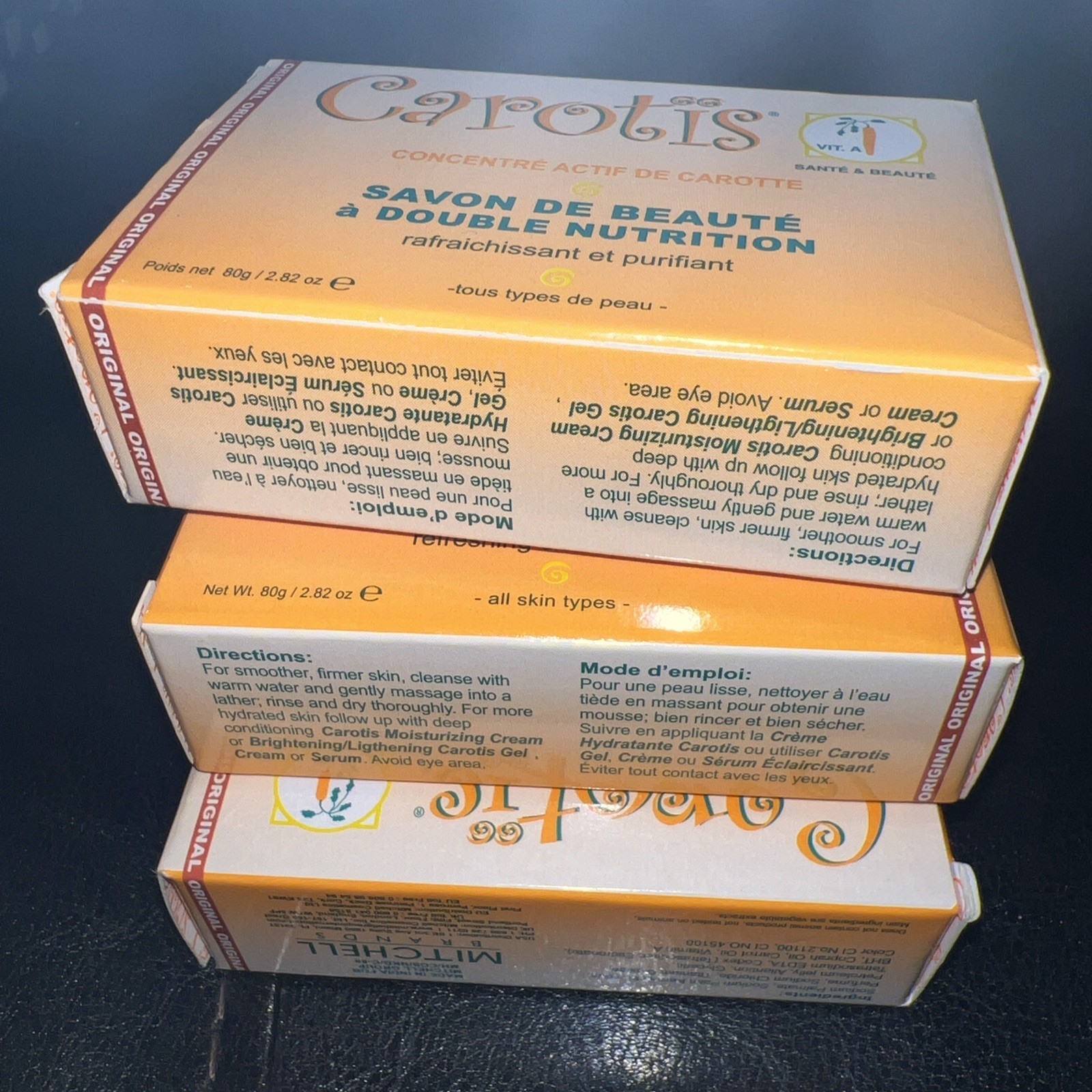 CAROTÏS Beauty Soap 80gr – Formulated to Clean and Refresh Skin with Carrot pk 3