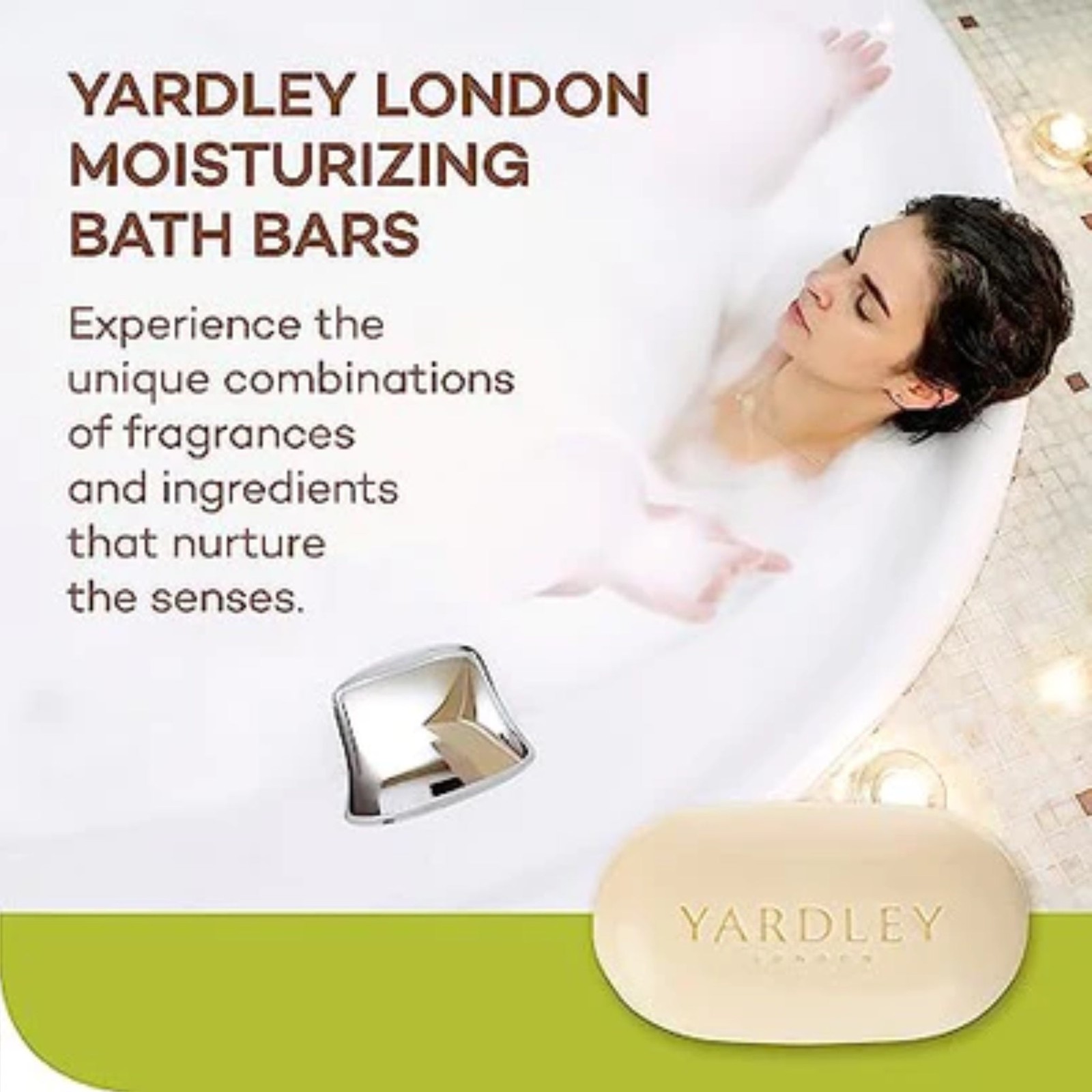 Yardley London Aloe & Avocado Moisturizing Bath Bar Soap, 6 Bars x 4.0 oz Each