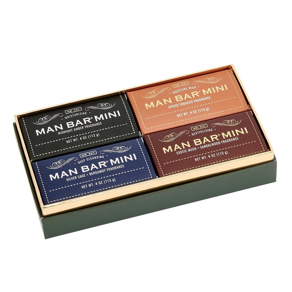 San Francisco Soap Co Man Bar Minis 4Piece Gift Set-No Harmful Chemicals-Good fo
