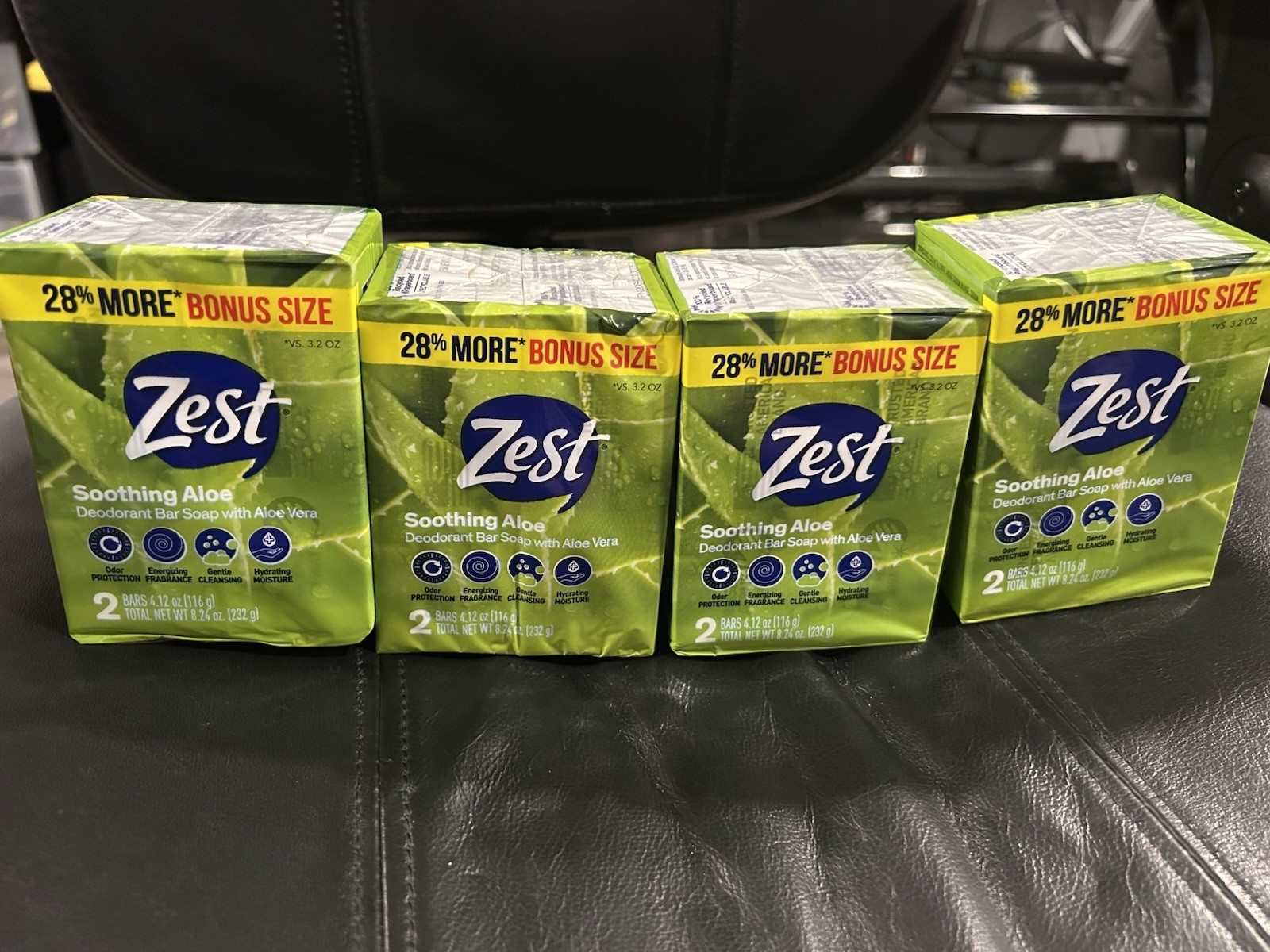 Zest Soothing Aloe deodorant Bar Soap Lot Of 8