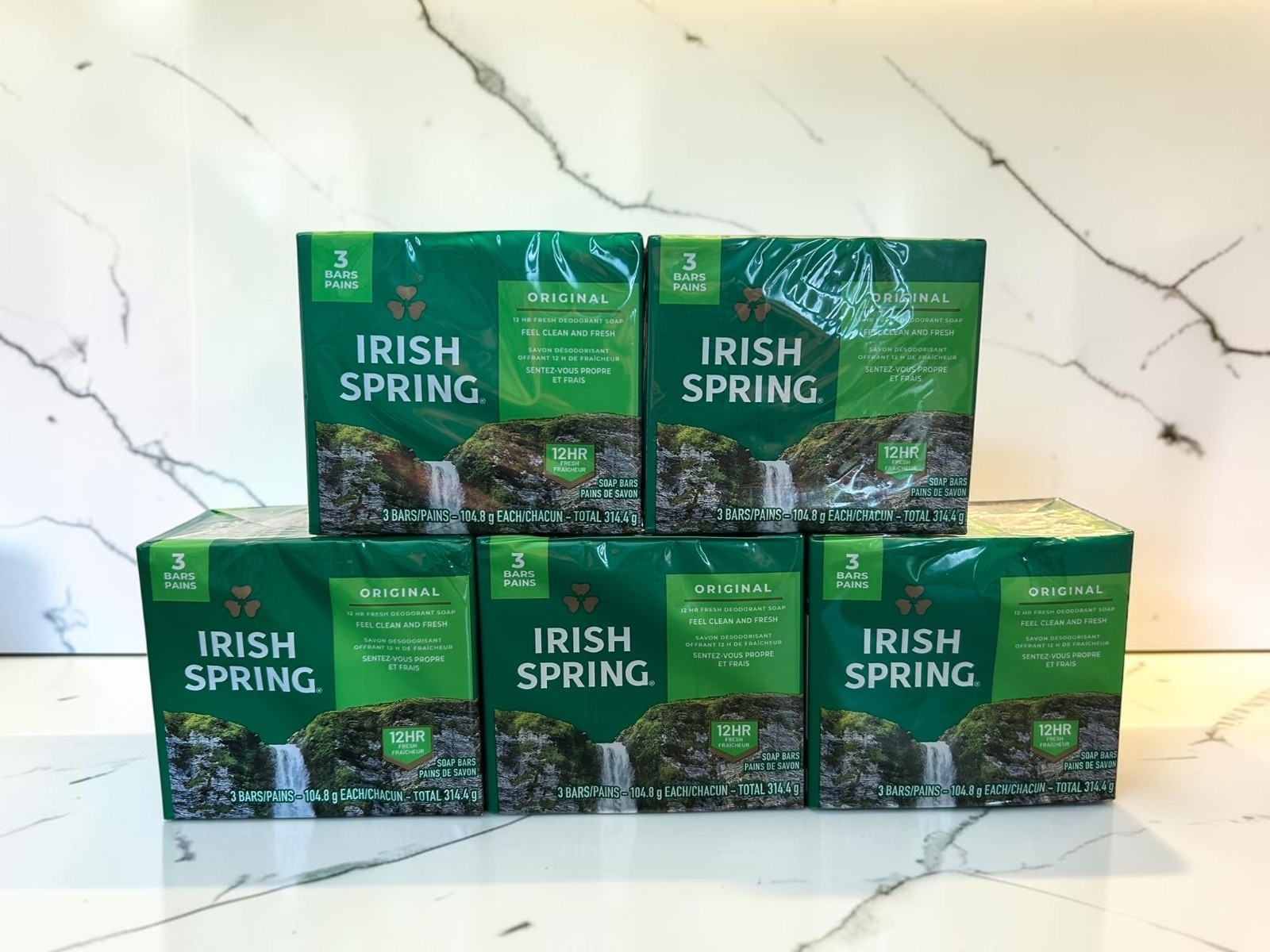 Irish Spring Original Bar Soap 15 Bars Total (5 Packs x 3 Bars) New Sealed