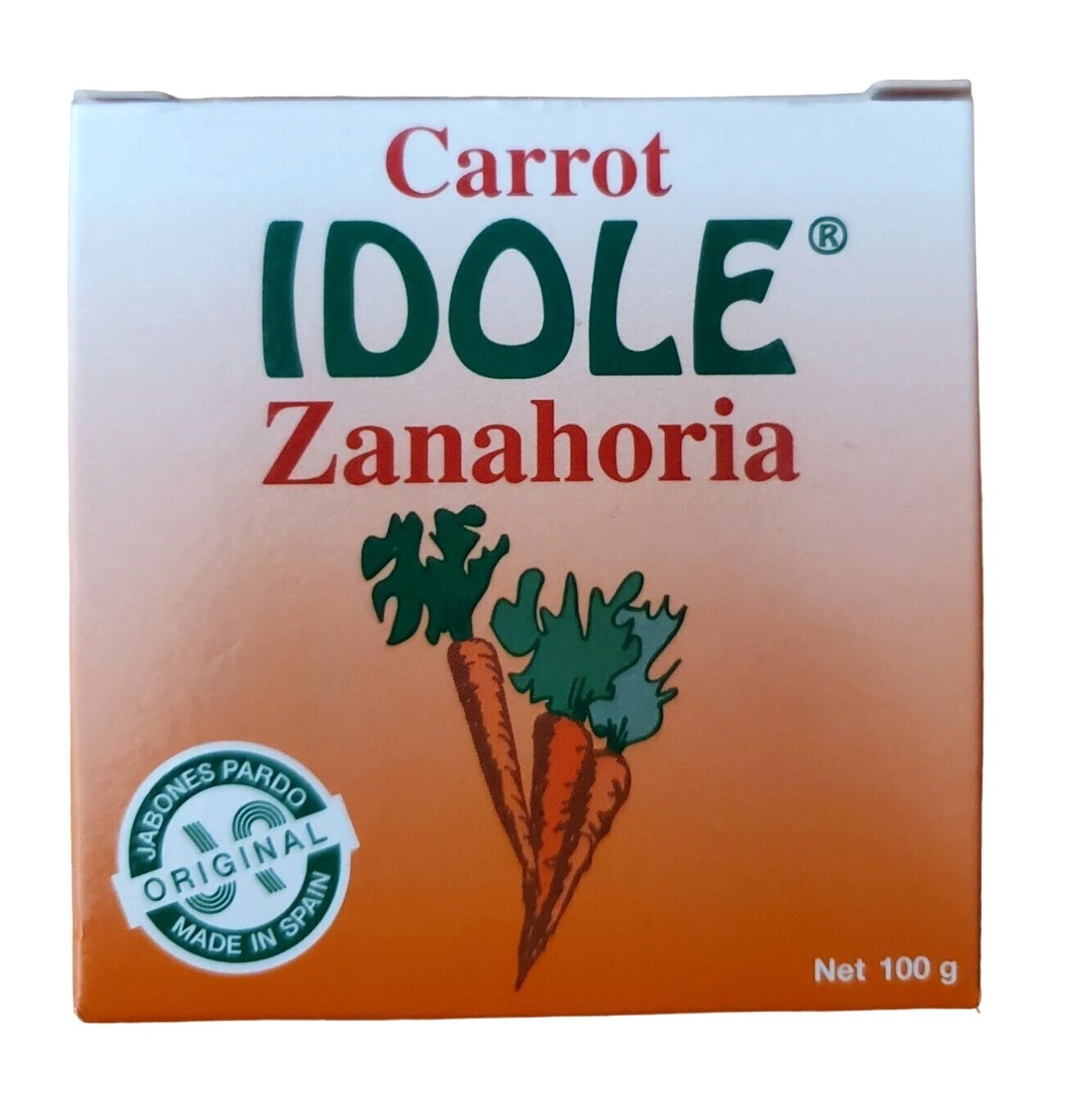 Idole Carrot Soap 3.5 Oz 100g Vitamin B-Carotene Savon Carotte Jabon Zanahoria