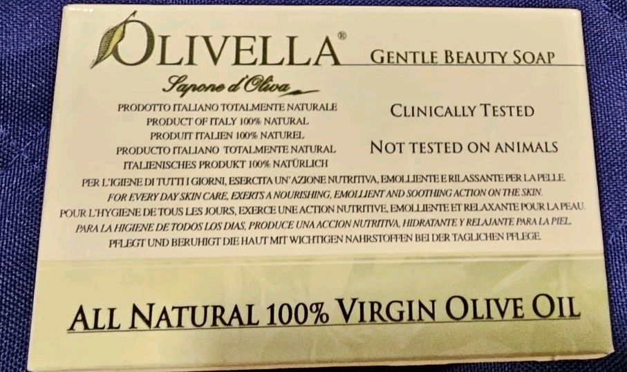 Olivella Gentle Beauty Soap 100% Virgin Olive Oil From Italy 3.52 OZ. 8 pack