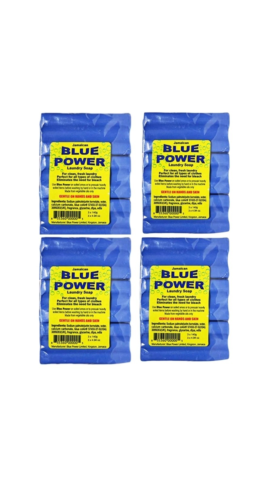 Jamaican Blue Power Laundry Blue Cake Soap 4.23 Oz (12) – Tariffs are paid