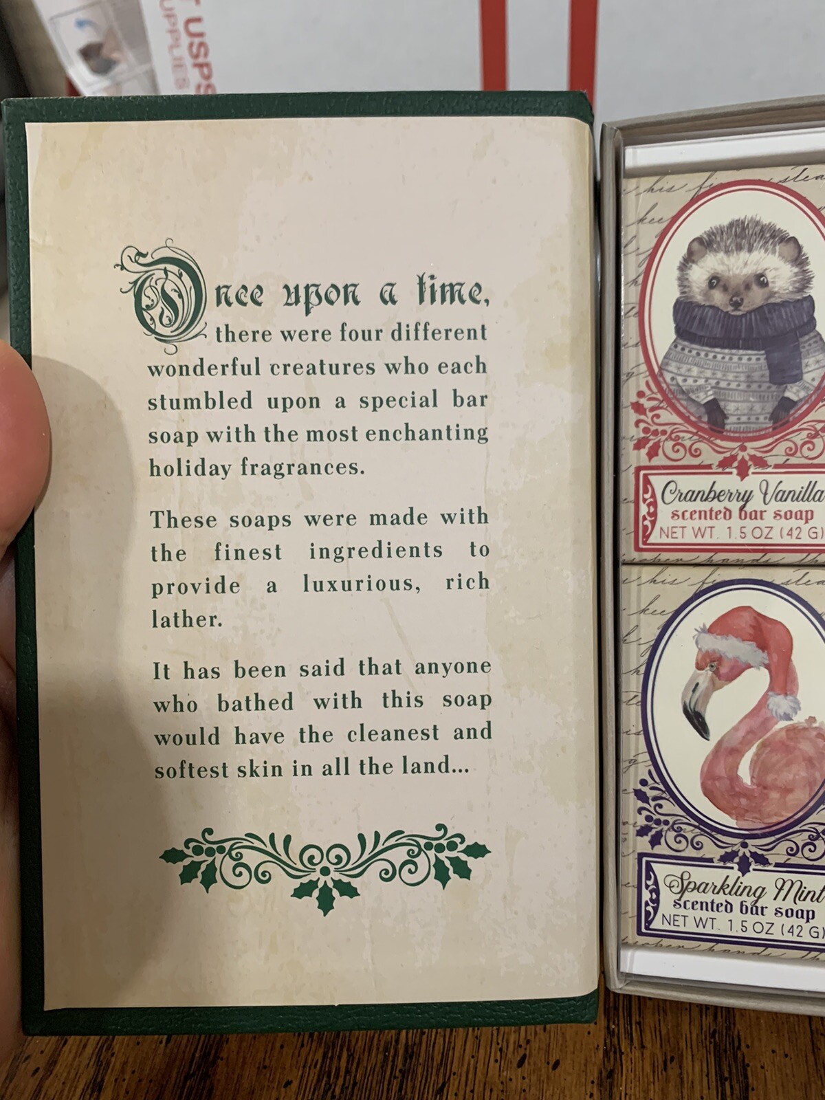 Once Upon A Time Story Book Scented Bar Soap Set, Small Bar Soaps, 4 pcs (4×1.2