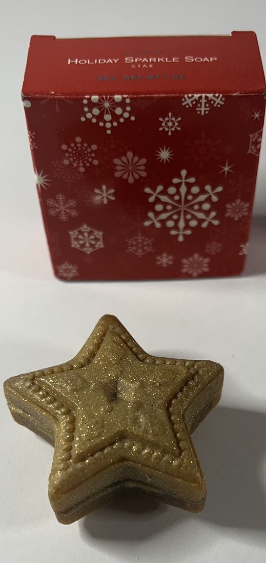 Lot 3 AVON Holiday Sparkle Soap Bars 2 Star & 1 Poinsettia