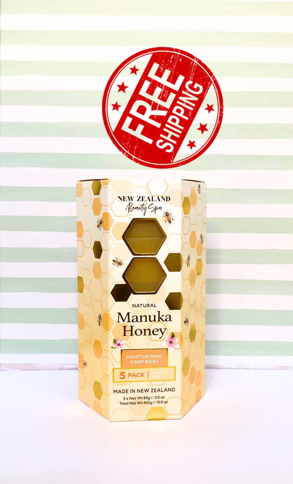 New Zealand Beauty Spa ~ MANUKA HONEY Moisturizing SOAP Bars 5 Pack