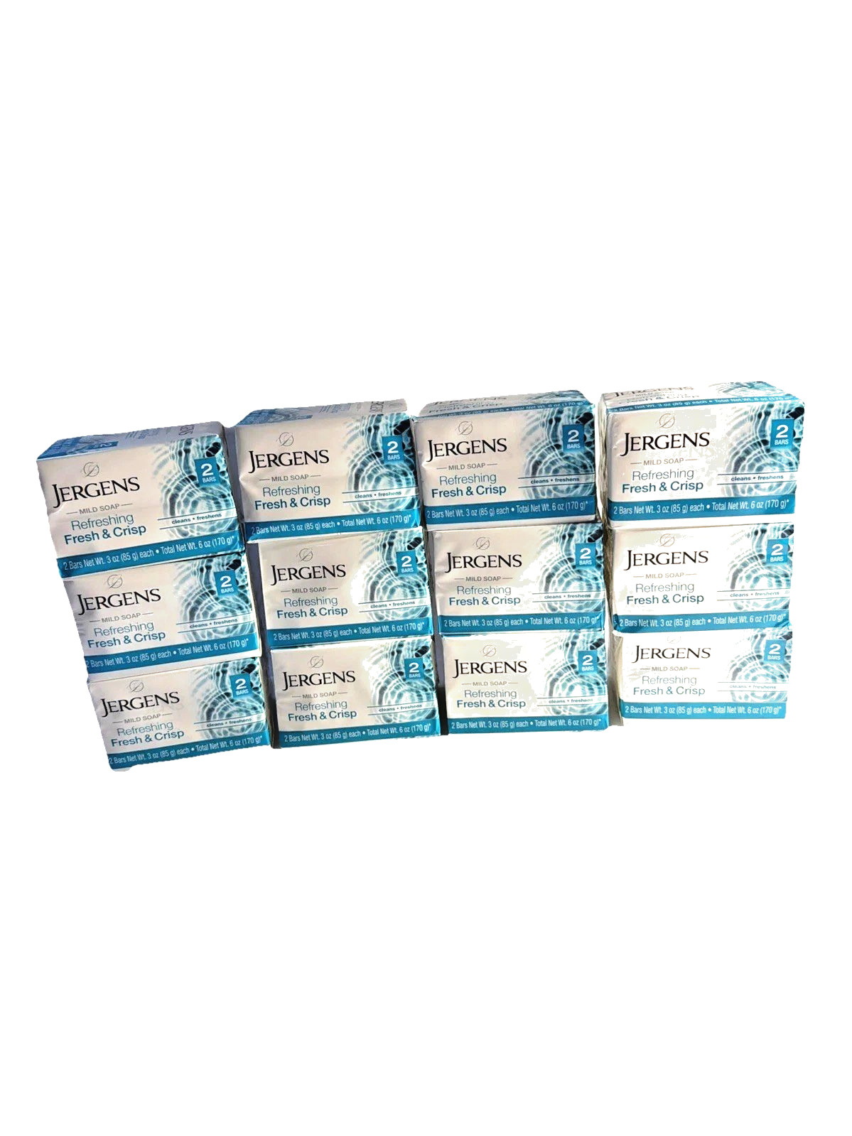Jergens Mild Soap – Refreshing Pure And Light 12 PK 24 Bars Total 3 Oz ea. MILD