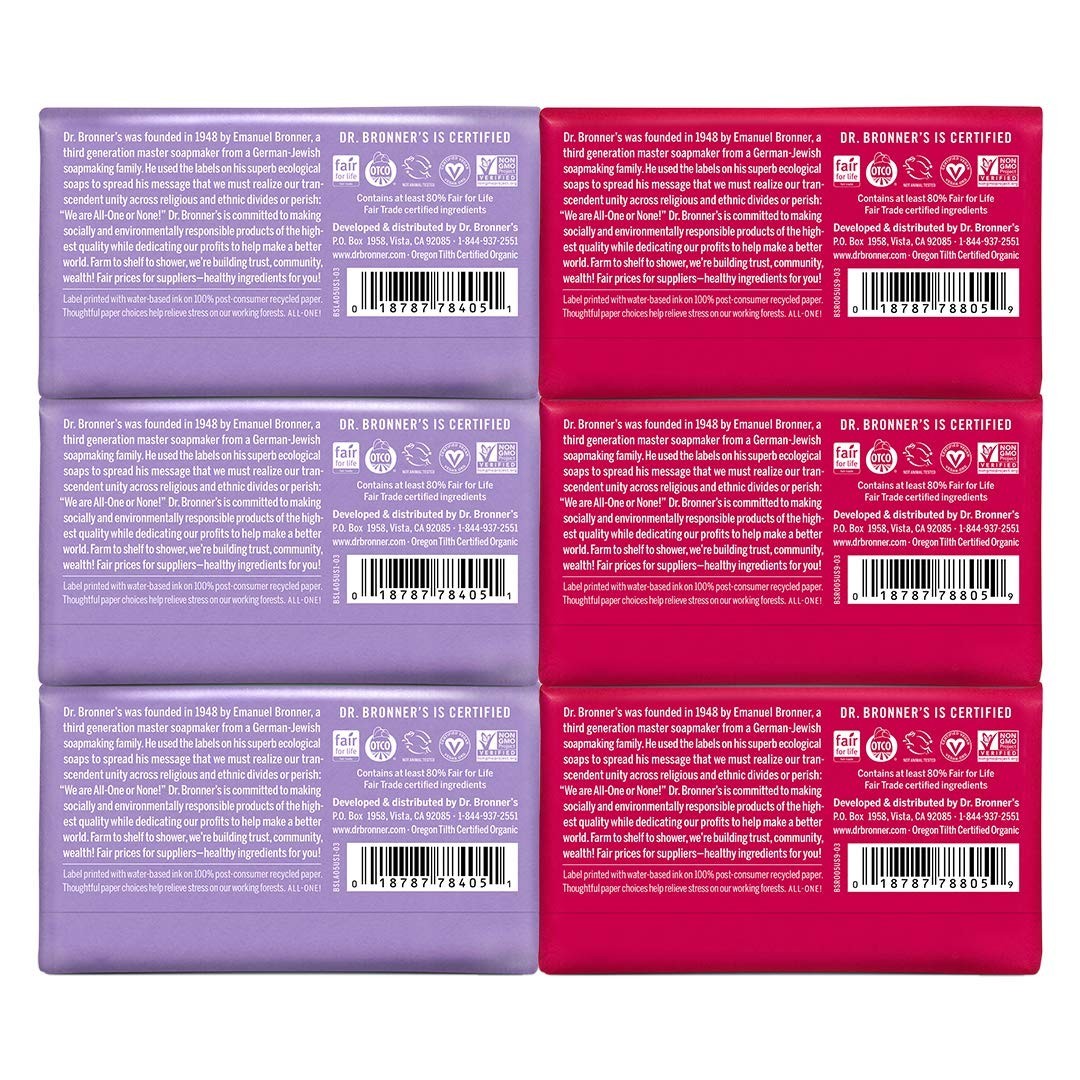 Biodegradable Castile Soap Bars, 6 Pack