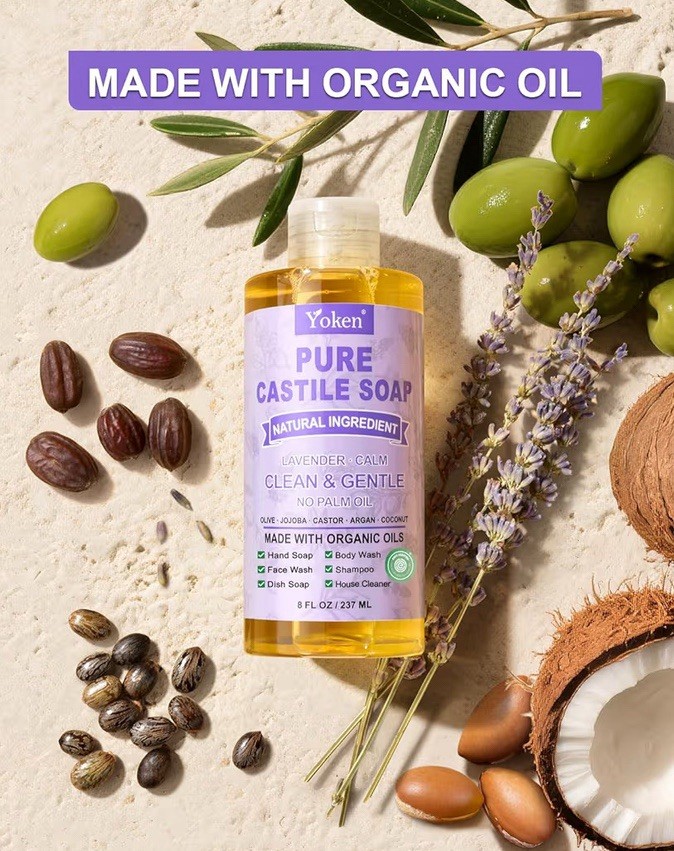 Relaxing Lavender Castile Soap – 8oz Organic Multi-Purpose Liquid Cleanser