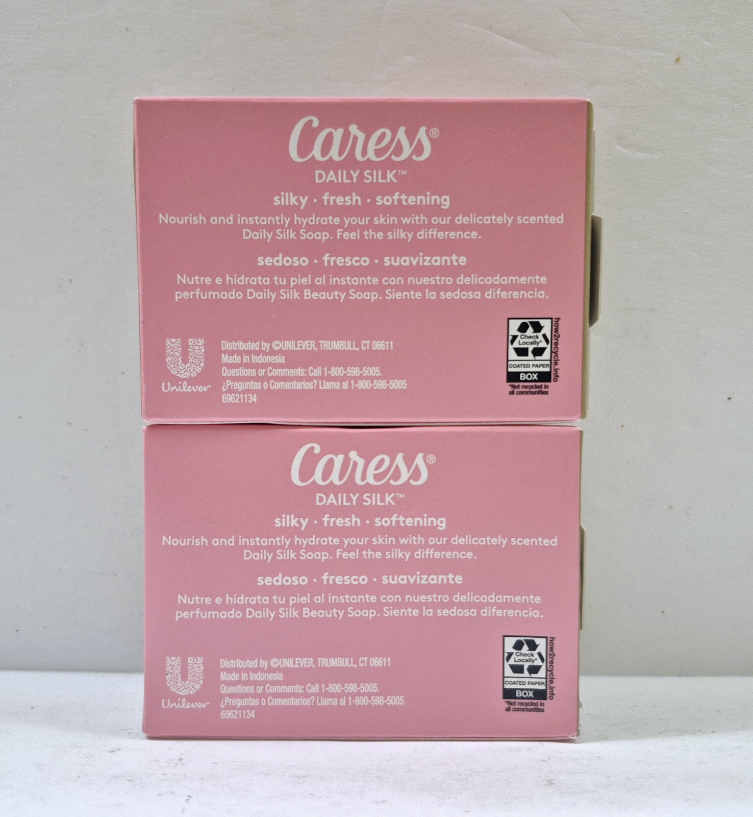 Lot of 2 Caress Daily Silk Beauty Bars 3.15oz White Peach & Orange Blossom Soap