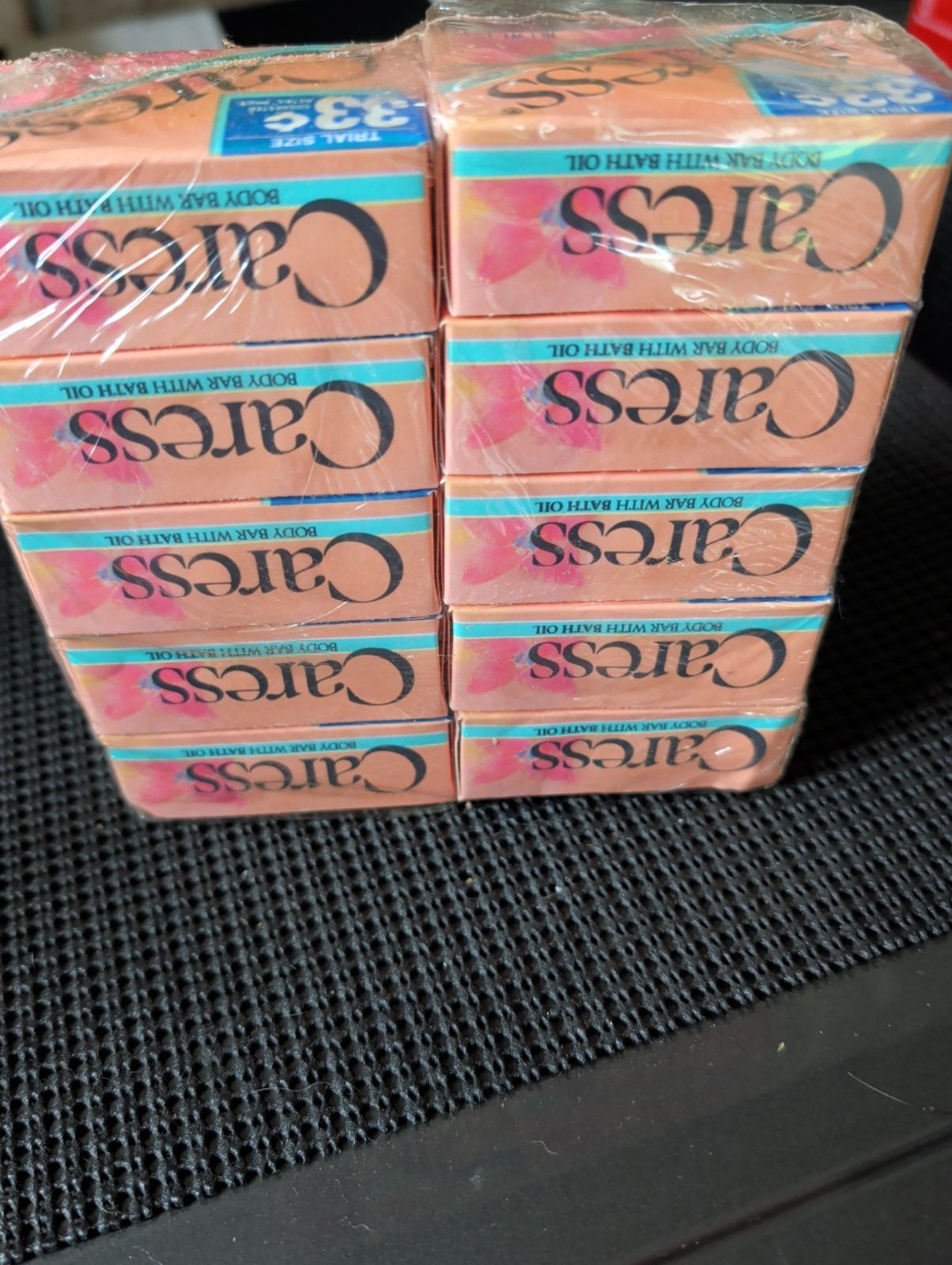 Vintage Caress Peach Moisturizing Body Bar Soap 10 Sample Bars Bath Oil 1.5 Oz