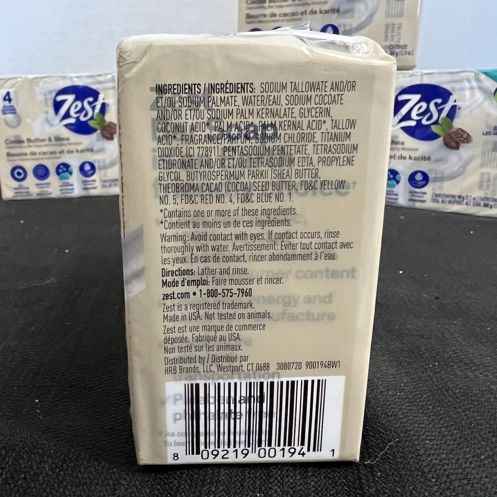 20 Zest 3.2oz Each COCOA BUTTER & SHEA Hydrating & Deodorizing Bar Soap