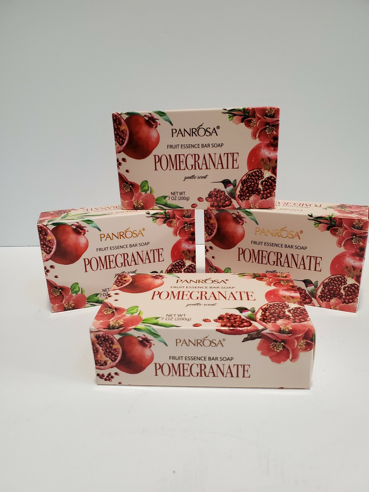 4-Panrosa Pomegranate Fruit Essence Bar Soap 7 oz. Gentle Scent.