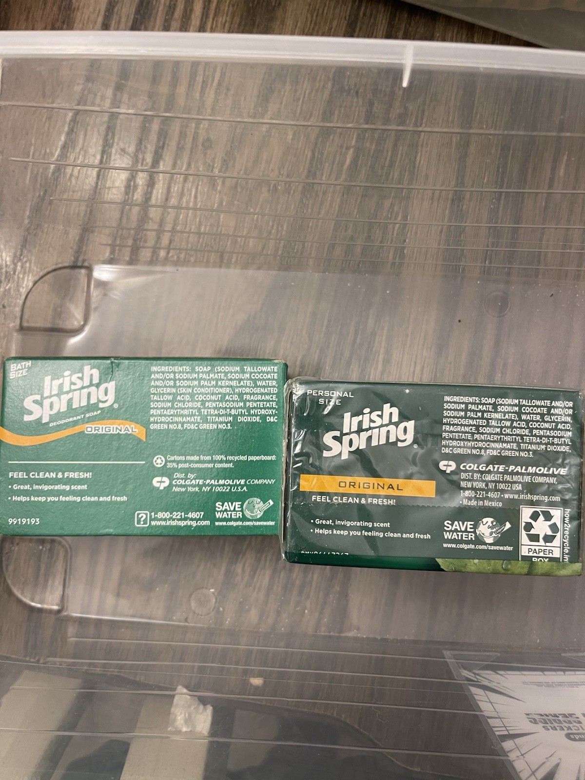 Vintage Bars Irish Spring Original Scent Bath Deodorant Bar Soap 4oz + 2 3.2 Oz