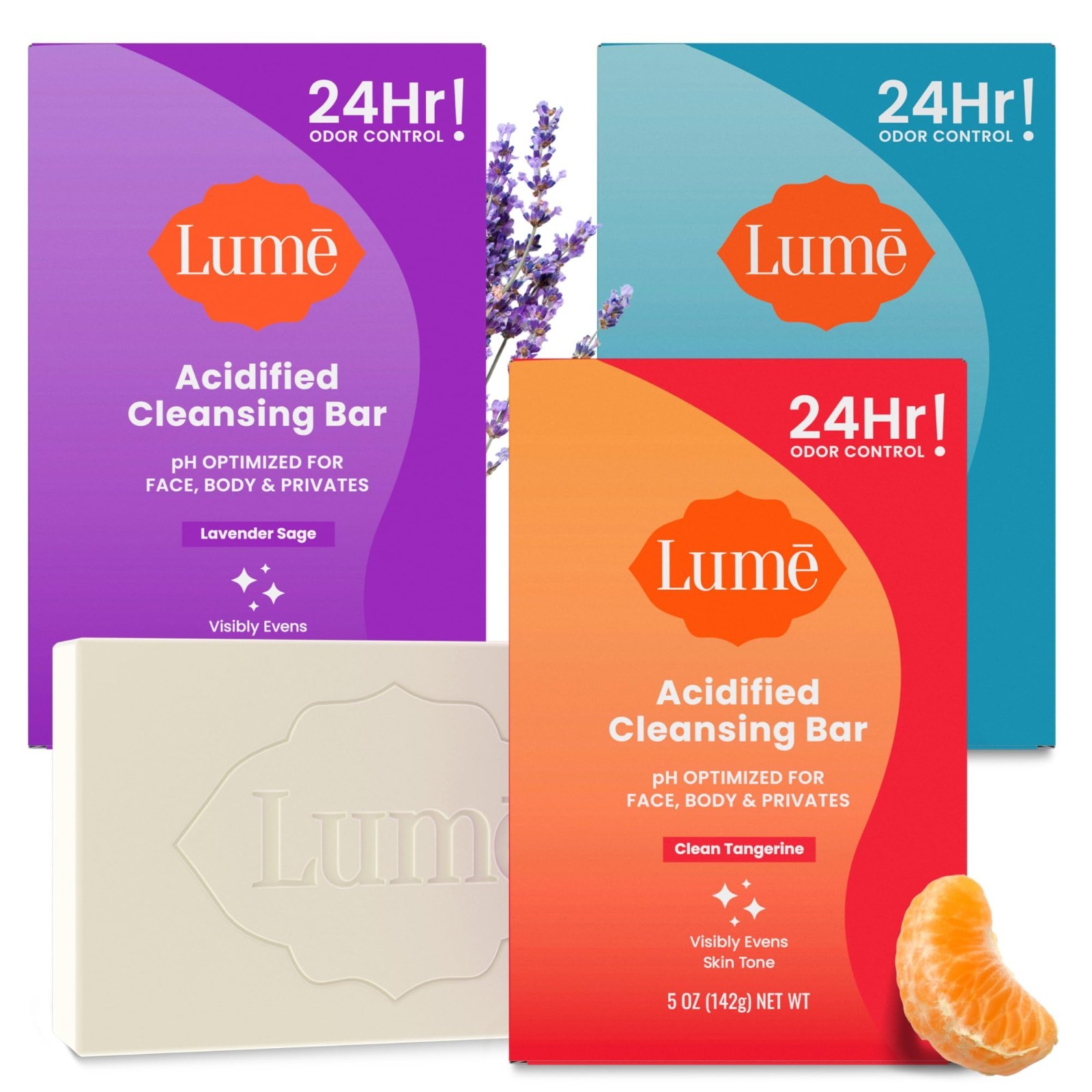 Acidified Body Cleansing Bar – 24 Hour Odor Control, Moisturizing, 3 Pack – SLS