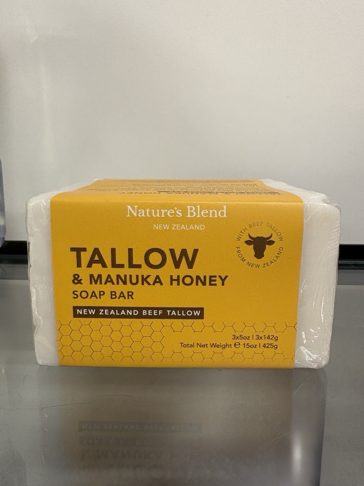 New Zealand Tallow & Manuka Honey Soap Bar 3pk 15oz Grass Fed Beef