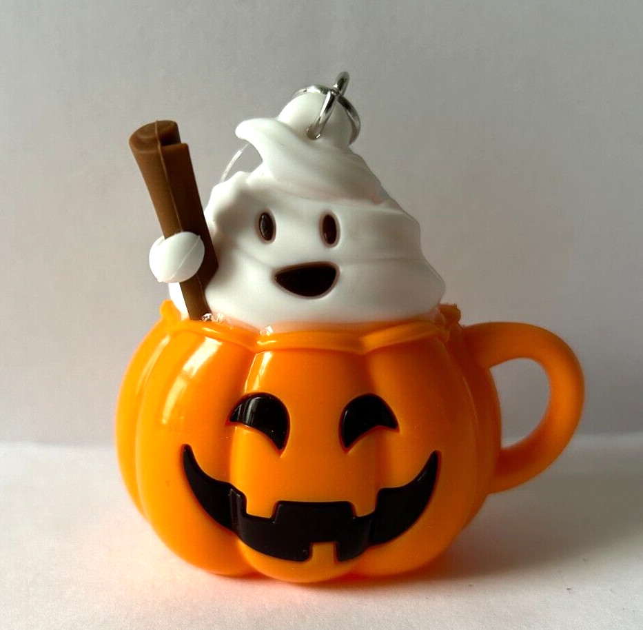 NEW Bath and Body Works HALLOWEEN PUMPKIN LATTE Pocket Hand Gel Holder Keychain