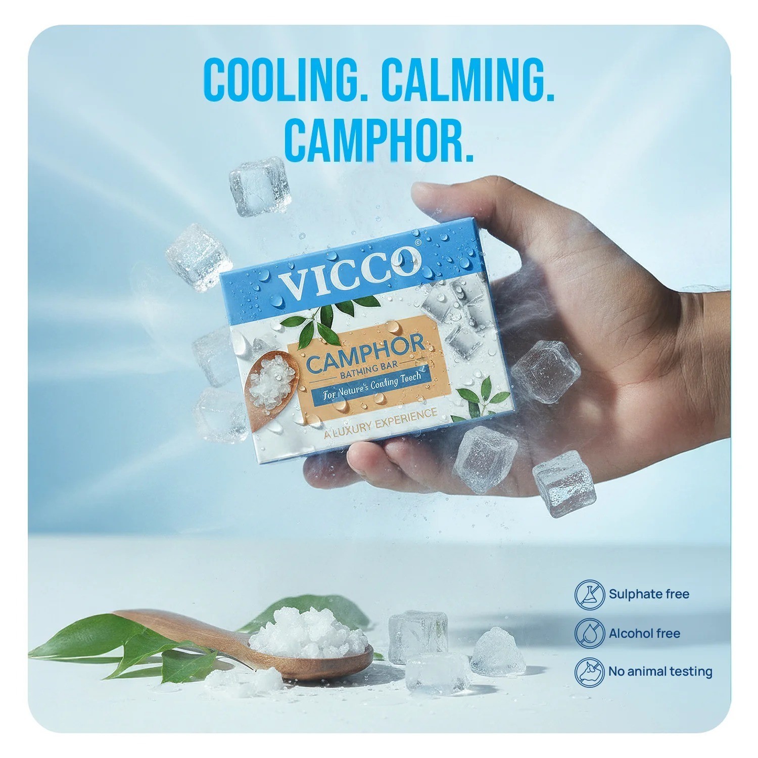 Vicco Camphor Cooling Herbal Brightening Moisturizing Bathing Soap 100g 4 pack