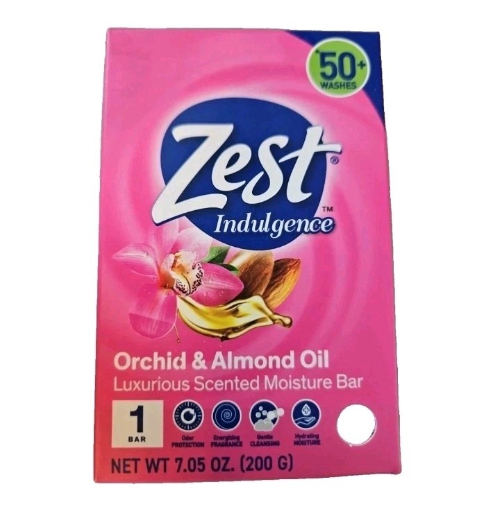 NEW! ZEST (2-BARS) 7.05 Oz. (200g) Bar ●ORCHID & ALMOND OIL● Moisture Bar🫧.