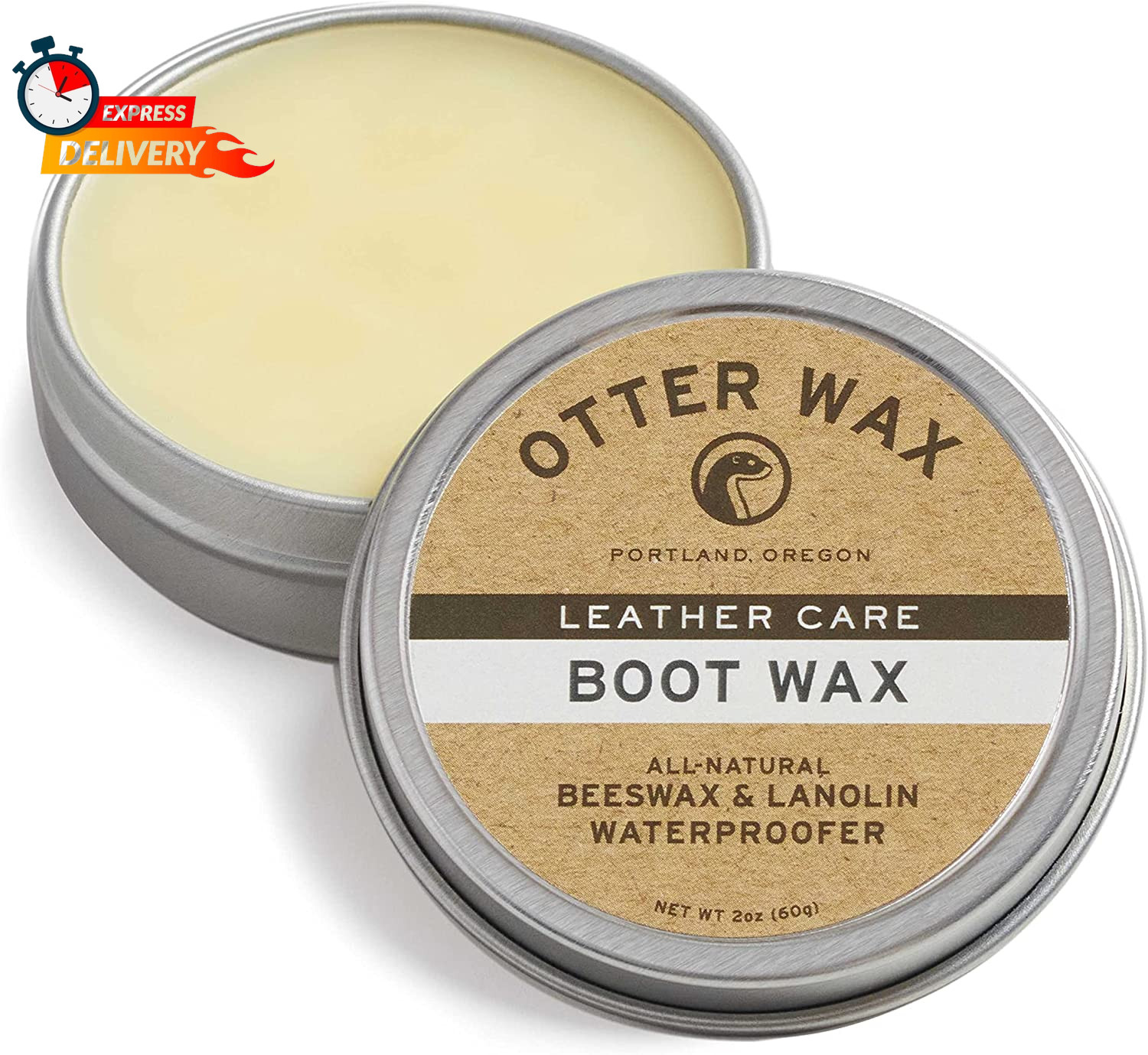 Otter Wax Boot Wax | 2Oz | All-Natural Leather Waterproofer | Made in USA