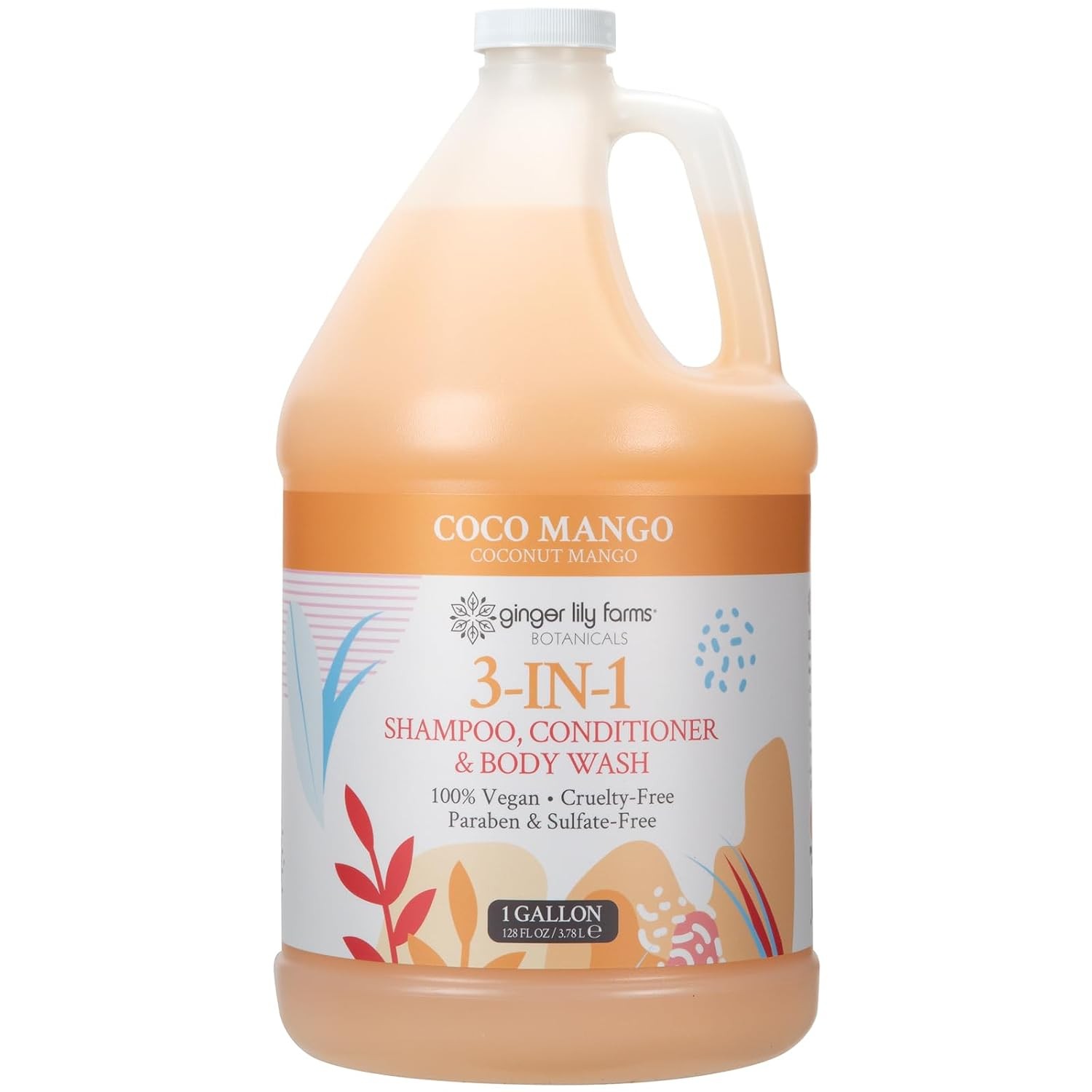 Ginger Lily Farms Botanicals 3-in-1 Shampoo, Conditioner & Body Wash, Coco Mango