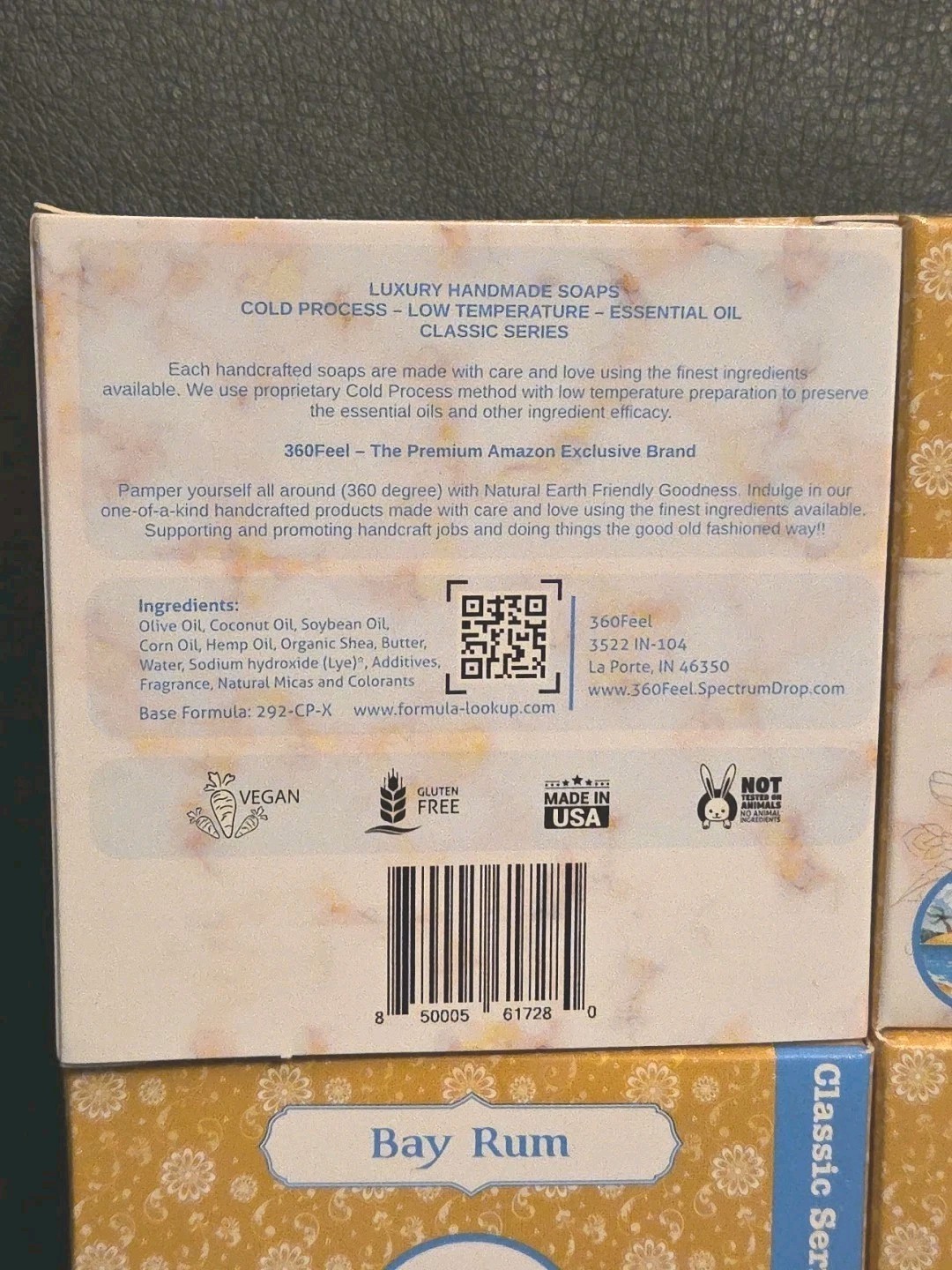 4pk – 360 Feel Bay Rum Bar Soap Handmade All-Natural USA Made 5oz Each New