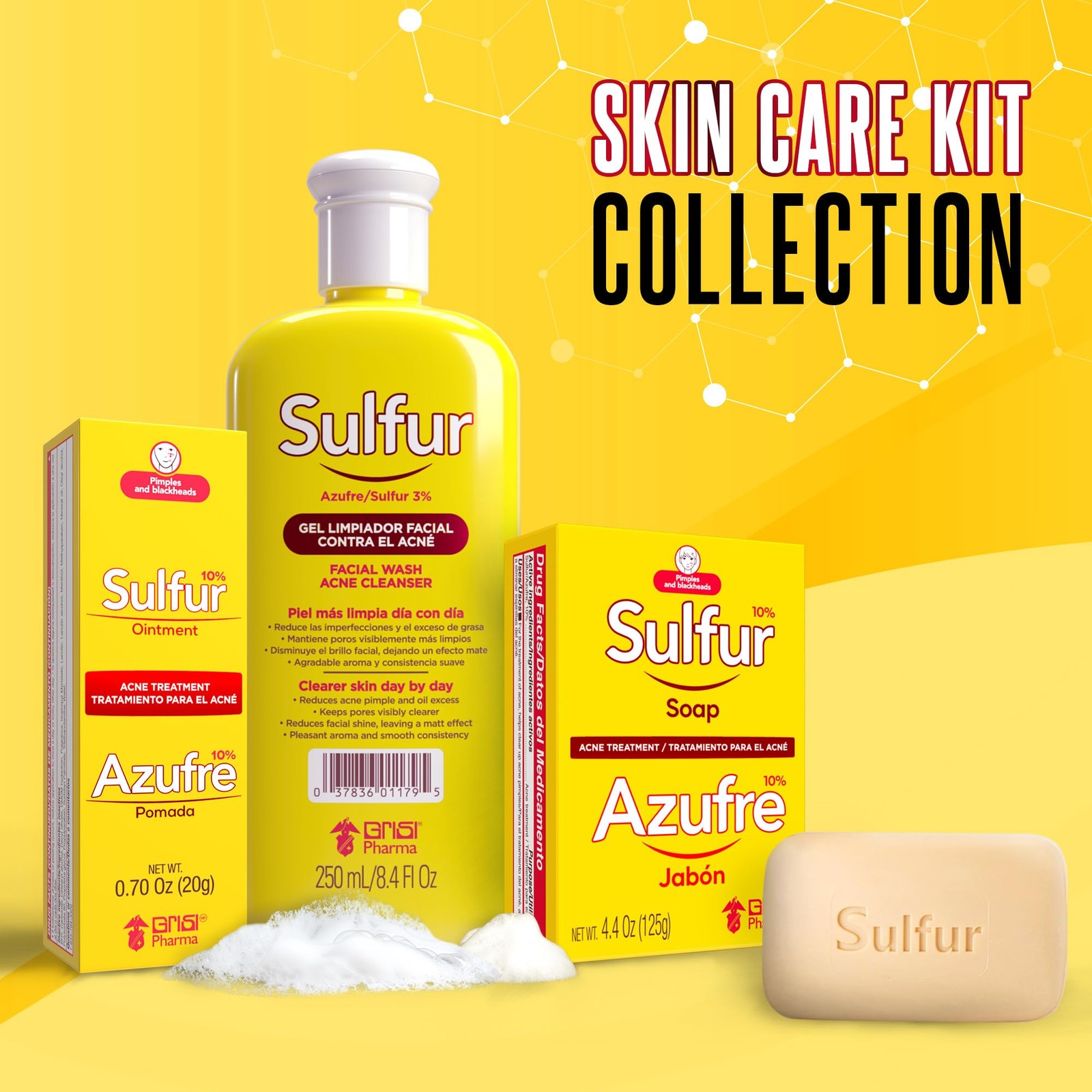 10% Sulfur Acne Treatment Soap Bars 4.4 oz 4 Pack