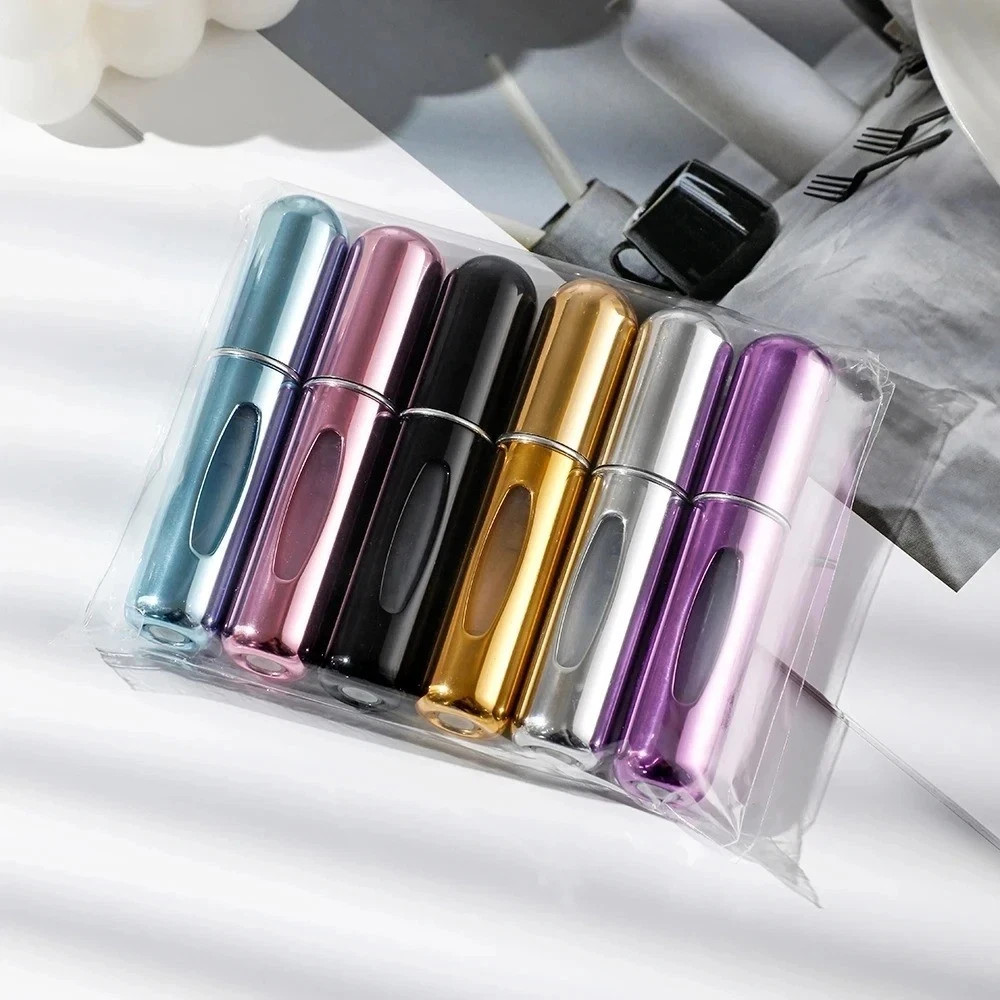 6 Pack 5ml Refillable Perfume Atomizer Travel Spray Bottles Bottom Fill Portable