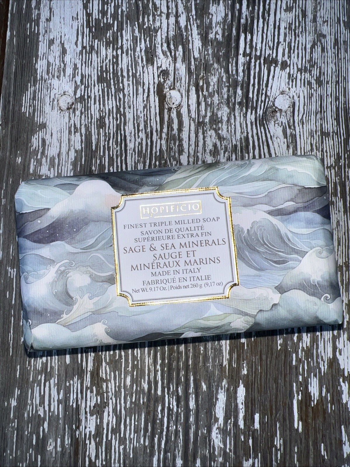 Hopificio Italian LUX Bath Bar Soap Sea Minerals Scented LARGE Net Wt.9.17 oz