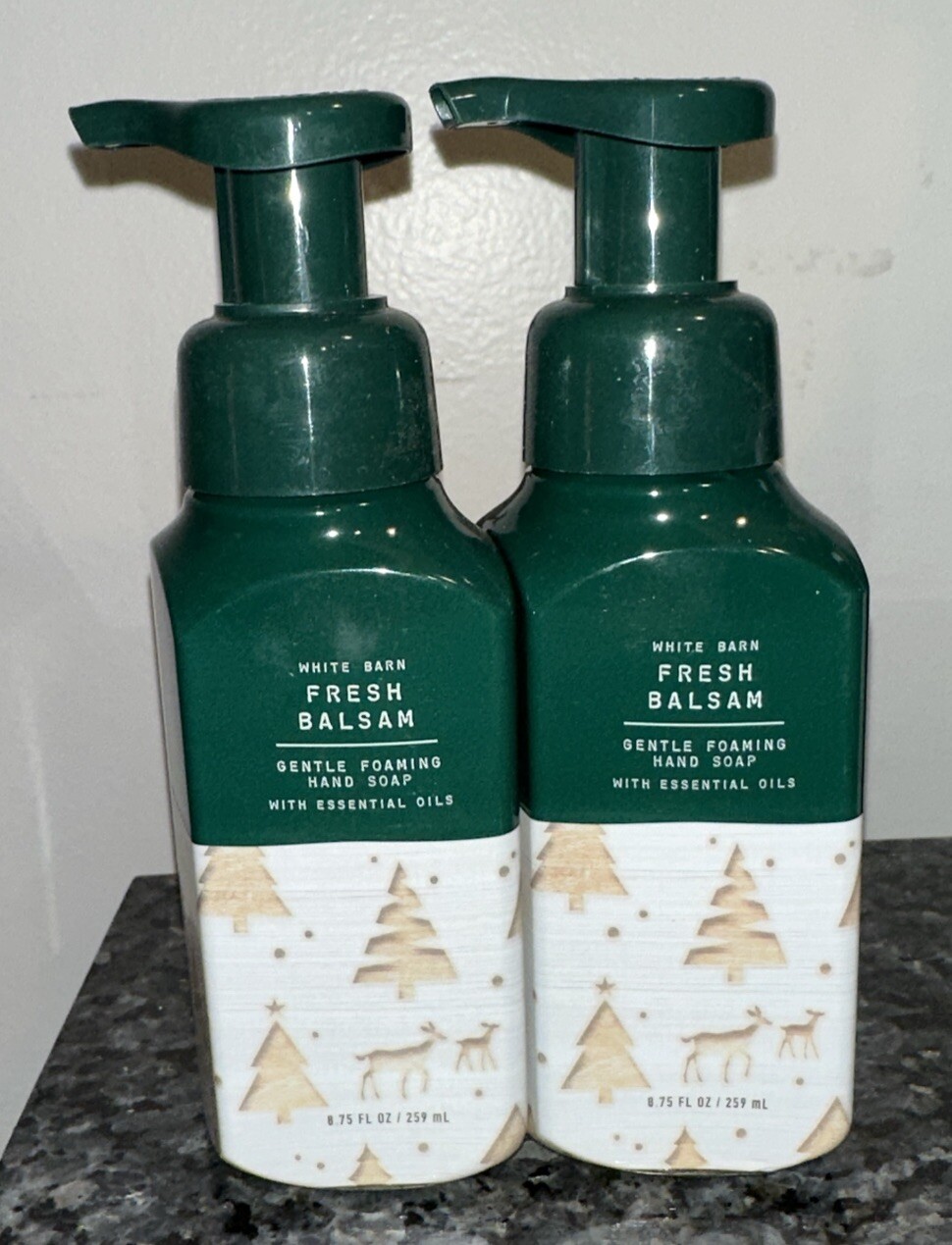 White Barn Bath & Body Works Gentle & Clean Foaming Hand Soap Set 2 FRESH BALSAM