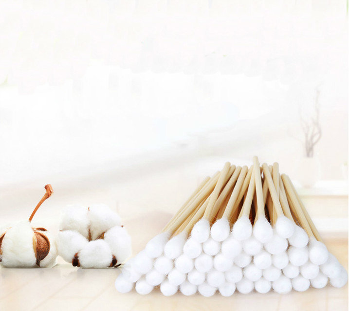 New 10cm 50pcs/pack Makeup Cotton Swabs Extra Long Wood Handle Applicator Q-tip