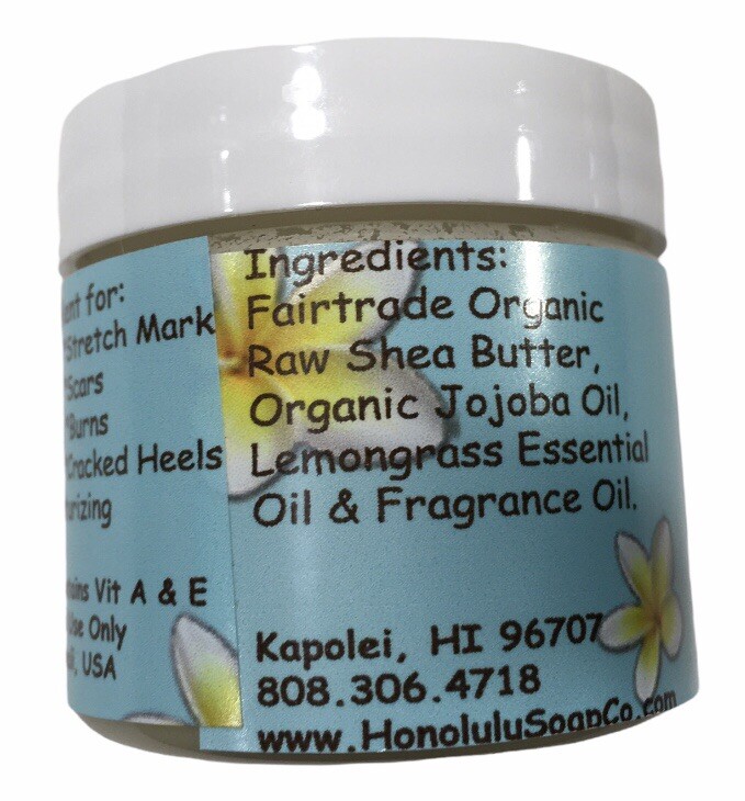 Honolulu Soap Company – Coconut Lemon Shea Butter – 2oz Tub Made in the USA