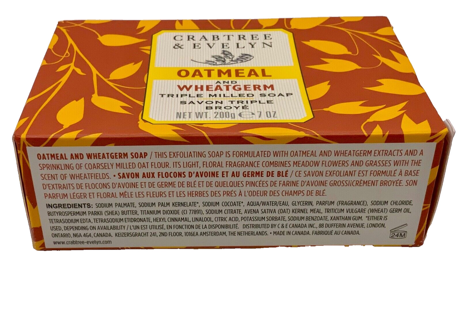 2x Crabtree & Evelyn Oatmeal Bar Soap Triple Milled 14oz (2x7oz) Jumbo Size