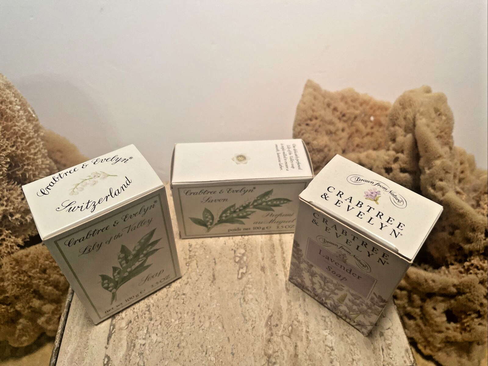 Lot of 6 Vintage CRABTREE & EVELYN Soaps Lily of Valley Lavender Almond Muguet