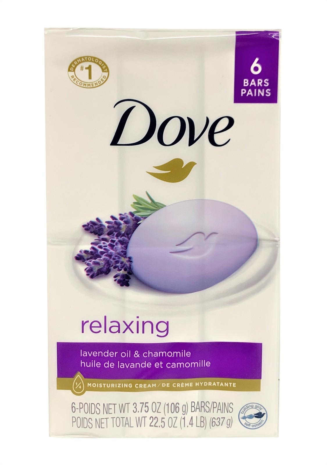 Dove Bar Relaxing – 6 x 3.75 oz – Lavender and Chamomile – 6 count