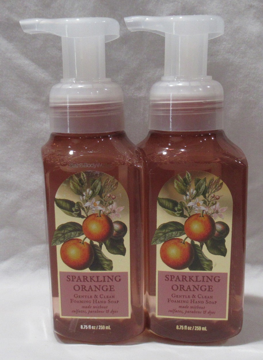 Bath & Body Works Gentle & Clean Foaming Hand Soap Lot Set of 2 SPARKLING ORANGE