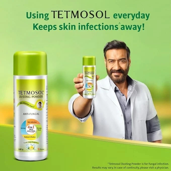 Tetmosol Anti-Fungal Dusting Powder, Fights Skin Infections , Pack of 3 x 100g