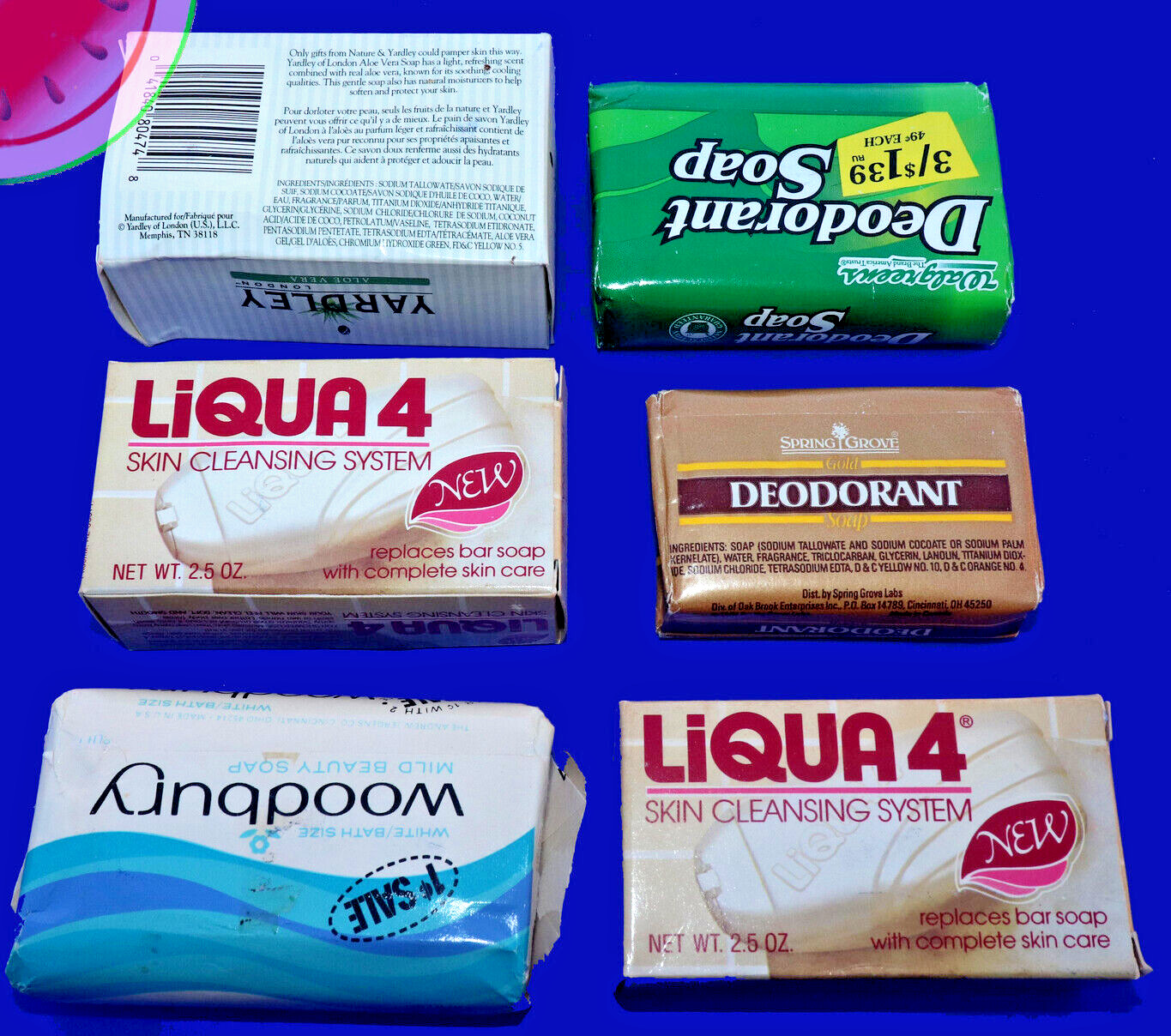 Lot 6 BARS OF RETRO SOAP Collection Various Brands Woodbury Vintage 70’s 80’s