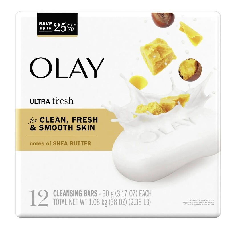 Olay Ultra fresh Shea Butter Beauty Bars -3.75oz each 12 count