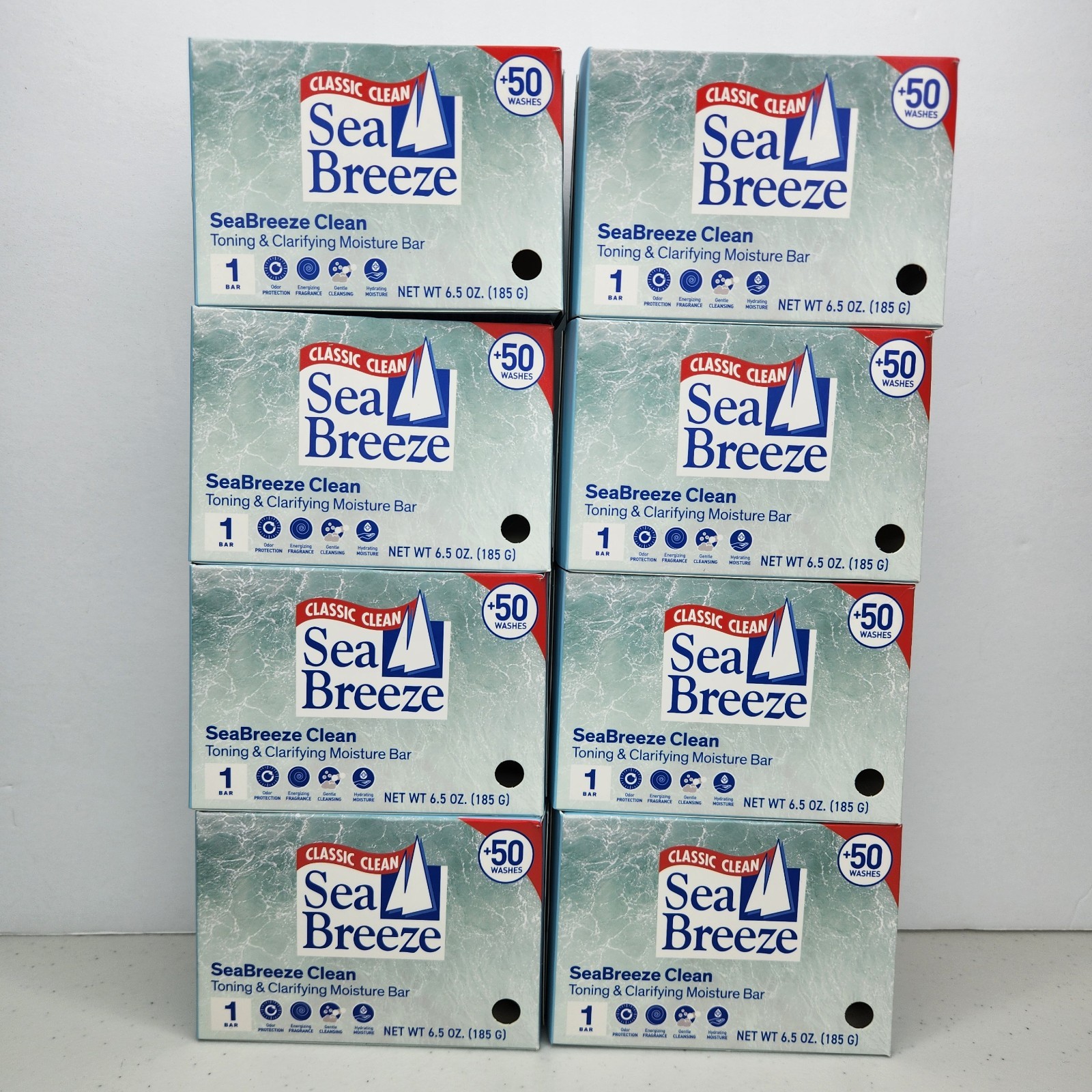 8 Sea Breeze Classic Clean SeaBreeze Clean Toning Clarifying Moisture Bar 6.5oz
