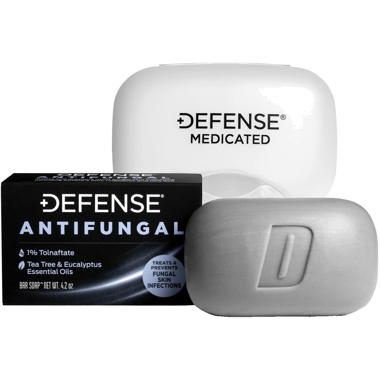 Defense Antifungal Bar Soap – 4.2 Oz | Eucalyptus & Tea Tree Medicated Formula