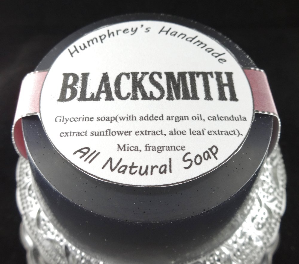 BLACKSMITH Men’s Tobacco Caramel Shave & Shampoo Glycerin Soap, Round Black Bar