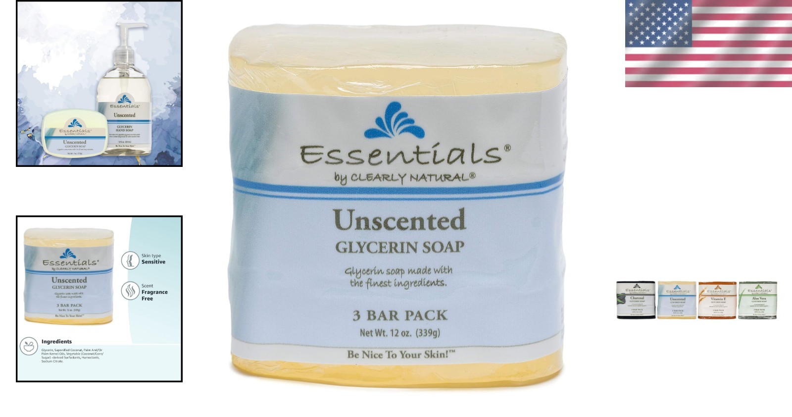 Delicate 4oz Glycerin Bar Soap, Unscented – Natural Cleaning for Sensitive Skin