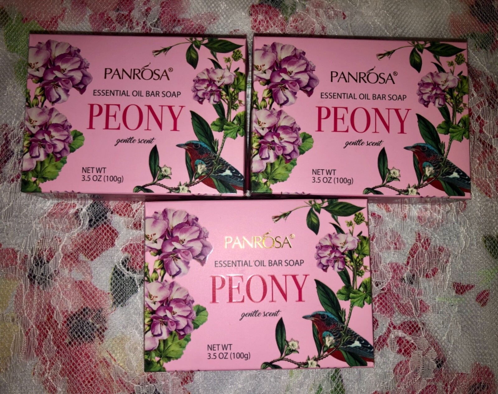 Panrosa Essential Oil Soap, Peony 3 pack