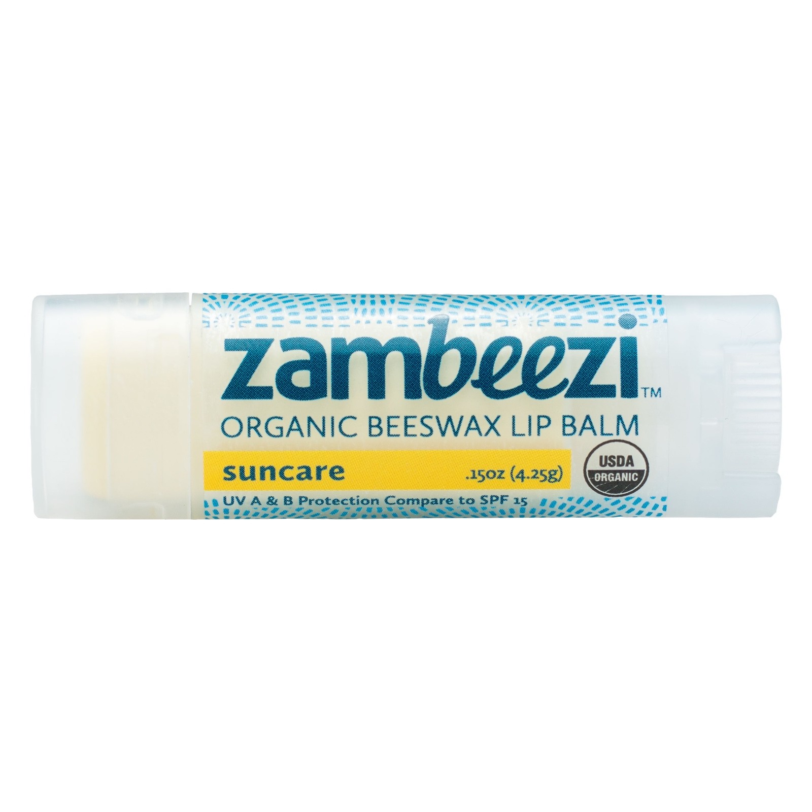 3 pack Zambeezi Organic Fairtrade Beeswax Lip Balm, Zambia Africa SunCare SPF15