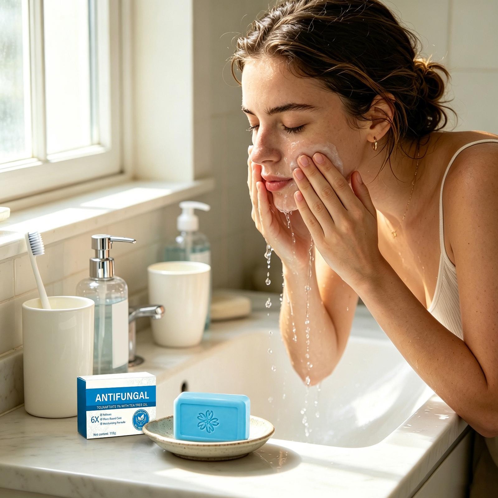 Hermon Antifungal Soap with Tea Tree Oil Antifungal Bar Soothing Care