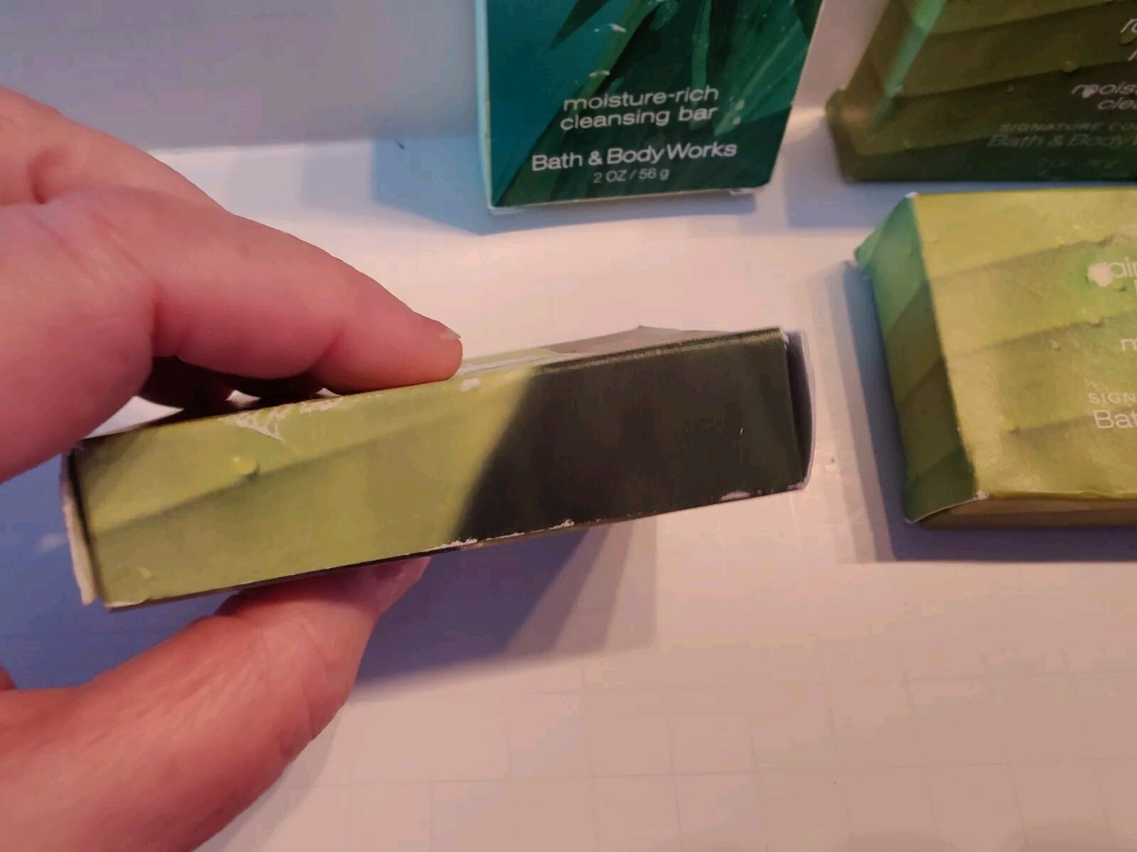 Bath & Body Works Rainkissed Leaves Soap Lot of 4, 2oz bars Total of 8oz NEW